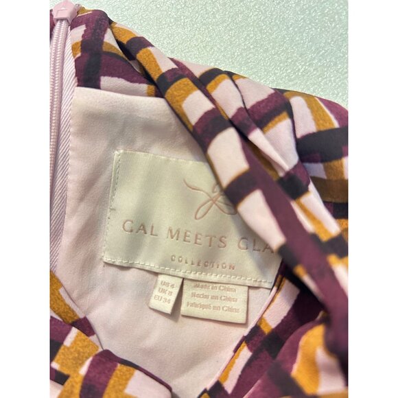 Gal Meets Glam Lindsay Painted Windowpane Dress size 4 - Picture 6 of 7